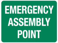 FASTAID SIGN ''EMERGENCY ASSEMBLY POINT'' 600 X 450MM POLYPROPYLENE